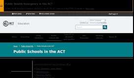 
							         Public Schools in the ACT - Education - ACT Education Directorate								  
							    