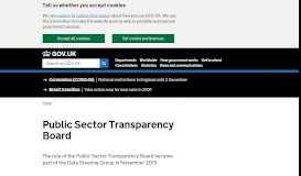 
							         Public Sector Transparency Board - GOV.UK								  
							    