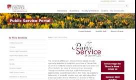 
							         Public Service Portal - Sturm College of Law - University of Denver								  
							    