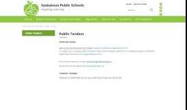 
							         Public Tenders - Saskatoon Public Schools								  
							    