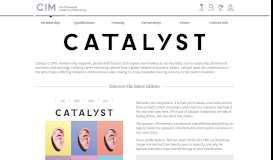 
							         Publications - Catalyst magazine | Membership Benefit | CIM								  
							    