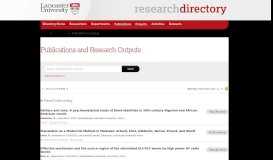 
							         Publications & Outputs - Research Portal | Lancaster University								  
							    