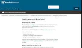 
							         Publish agency data (Data Portal) | For government | Queensland ...								  
							    