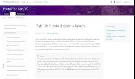
							         Publish hosted scene layers—Portal for ArcGIS | ArcGIS Enterprise								  
							    