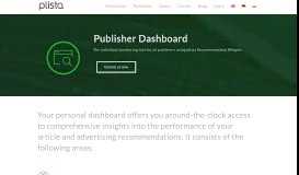 
							         Publisher Dashboard | plista								  
							    