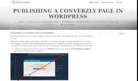 
							         PUBLISHING A CONVERZLY PAGE IN WORDPRESS								  
							    
