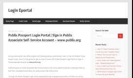 
							         Publix Passport Login Portal | Sign In Publix Associate Self-Service								  
							    