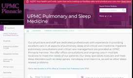 
							         Pulmonary & Sleep Medicine - Gettysburg, Pa - UPMC Pinnacle								  
							    