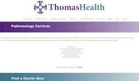 
							         Pulmonology - Thomas Memorial Hospital								  
							    