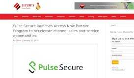 
							         Pulse Secure launches Access Now Partner ... - Security News Desk								  
							    