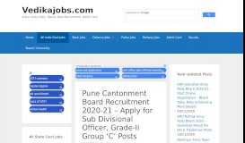 
							         Pune Cantonment Board Recruitment 2019 - Army Jobs – www ...								  
							    