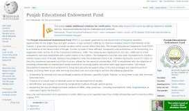 
							         Punjab Educational Endowment Fund - Wikipedia								  
							    