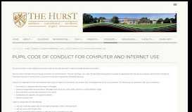 
							         Pupil Code of Conduct for Computer and Internet Use - The Hurst ...								  
							    
