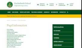 
							         Pupil Information - Hardenhuish School								  
							    