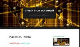 
							         Purchase UTokens | UToken UFun Investment								  
							    