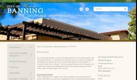 
							         Purchasing | Banning, CA - Official Website - City of Banning								  
							    