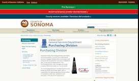 
							         Purchasing - County of Sonoma, California								  
							    