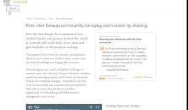 
							         Pure User Groups community: Bringing users closer by ... - Elsevier								  
							    