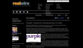 
							         Purple connects PizzaExpress in UAE - RealWire								  
							    