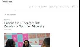 
							         Purpose in Procurement: Facebook Supplier Diversity | Facebook ...								  
							    