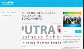 
							         Putra Business School Fully Funded Scholarships - Mladiinfo								  
							    