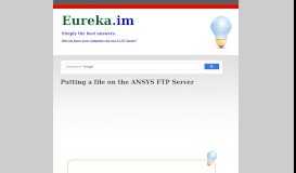 
							         Putting a file on the ANSYS FTP Server - Eureka.im								  
							    