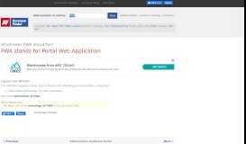 
							         PWA - Portal Web Application | AcronymFinder								  
							    