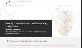 
							         PwC @ IIA International Conference 2018, Dubai - PwC Middle East								  
							    
