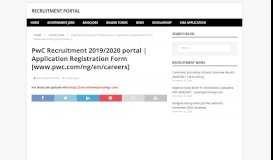 
							         PwC Recruitment 2019/2020 portal | Application Registration Form ...								  
							    