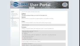 
							         python — User Portal - DKRZ								  
							    