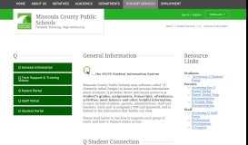 
							         Q / Q General Information - Missoula - Missoula County Public Schools								  
							    