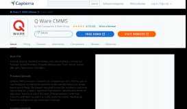 
							         Q Ware CMMS Reviews and Pricing - 2020 - Capterra								  
							    