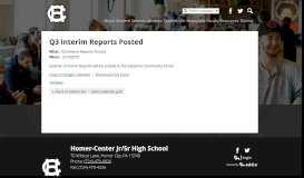
							         Q3 Interim Reports Posted | Homer-Center Jr/Sr High School								  
							    
