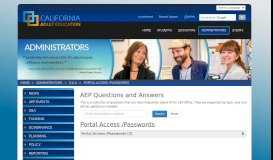 
							         Q&A - Portal Access /Passwords (Administrators) - California Adult ...								  
							    