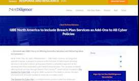 
							         QBE North America to include Breach Plan Services as Add-Ons to All ...								  
							    