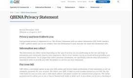 
							         QBENA Privacy Statement | QBE US								  
							    