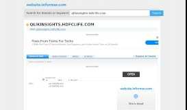 
							         qlikinsights.hdfclife.com at Website Informer. Visit Qlikinsights ...								  
							    