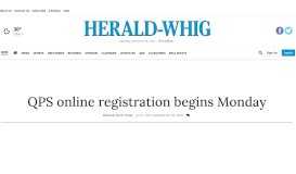 
							         QPS online registration begins Monday - Herald-Whig -								  
							    