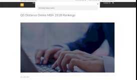 
							         QS Distance Online MBA 2018 Rankings - QS								  
							    