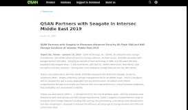 
							         QSAN Partners with Seagate in Intersec Middle East 2019_QSAN ...								  
							    