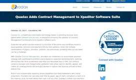 
							         Quadax Adds Contract Management to Xpeditor Software Suite								  
							    