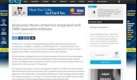 
							         Qualcomm Hours of Service integrated with TMW Innovative Software								  
							    