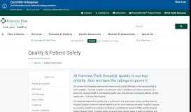 
							         Quality & Patient Safety | Fairview Park Hospital								  
							    