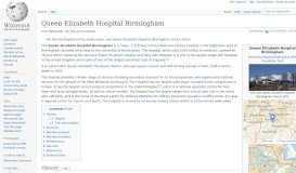 
							         Queen Elizabeth Hospital Birmingham - Wikipedia								  
							    
