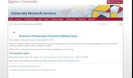 
							         Queen's FAQ NSERC Portal | University Research Services								  
							    