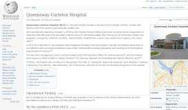 
							         Queensway Carleton Hospital - Wikipedia								  
							    