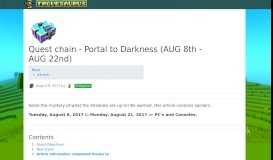 
							         Quest chain - Portal to Darkness (AUG 8th - AUG 22nd) - Trove								  
							    