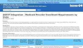 
							         QUEST Integration - Medicaid Provider Enrollment Requirements by ...								  
							    