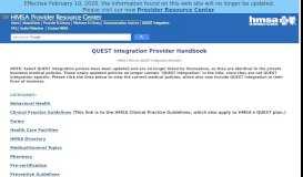 
							         QUEST Integration Provider Handbook - HMSA.com								  
							    