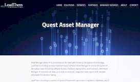 
							         Quest Software Training | LeadThem Consulting								  
							    